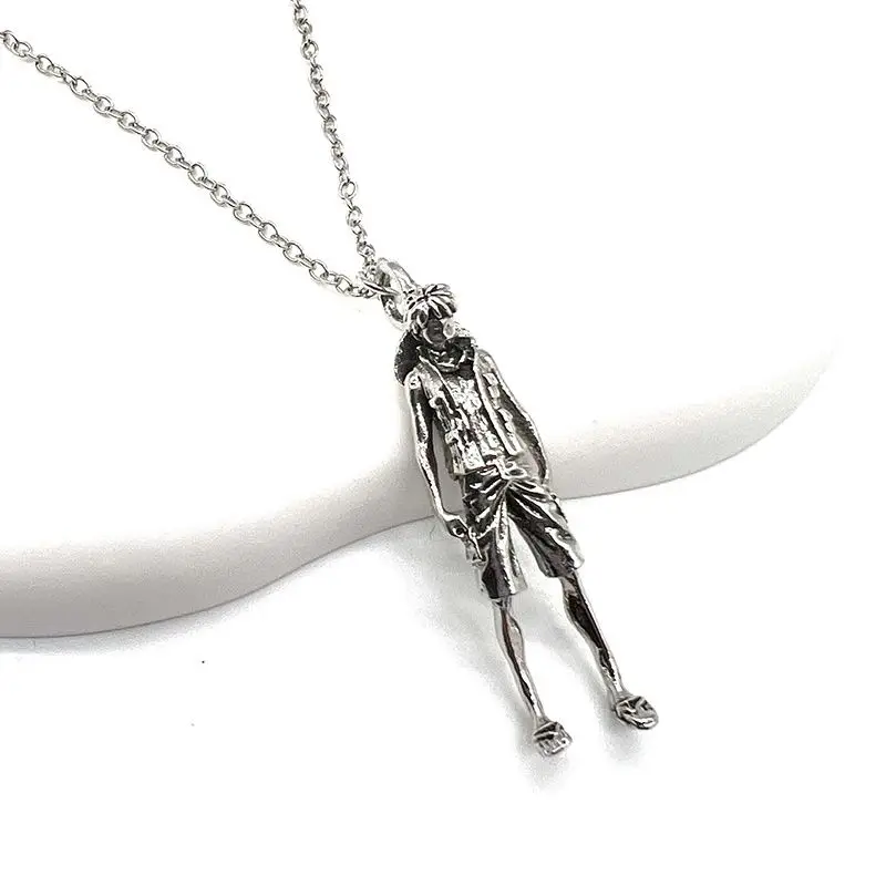 Neue One Piece Monkey D. Luffy Roronoa Zoro Anime Zweidimensionale Metall-Halskette für Männer und Frauen, Modische Pullover-Kette – Detail 2