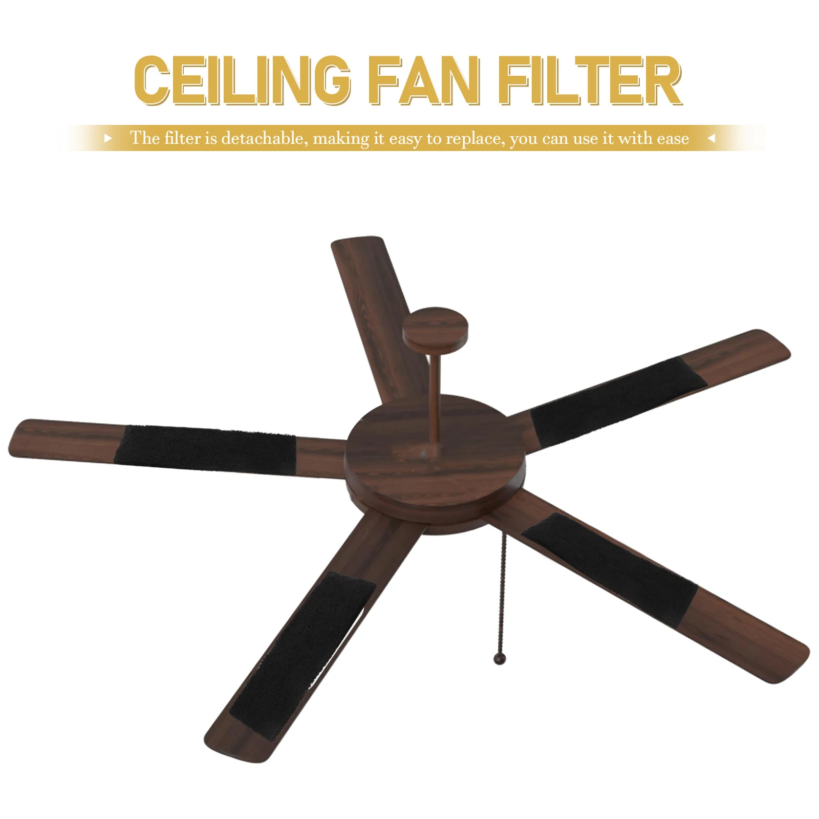 

4pcs Activated Carbon Self Adhesive Ceiling Fan Blade Filters Cotton Supply Easy Install Fan Filters Home Air Purification