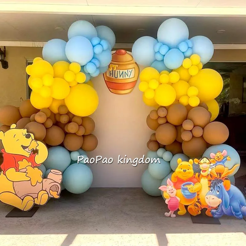 Guirlande en arc de Winnie l'ourson, ballons en aluminium, ballon de fête d'anniversaire pour enfants, fourniture de décoration pour réception-cadeau pour bébé