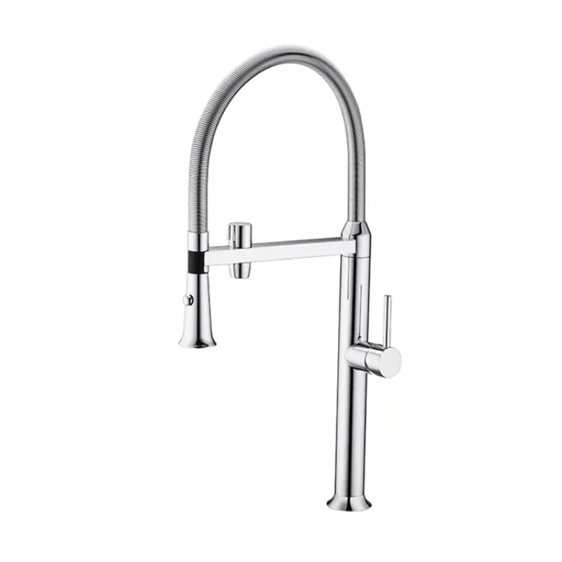 Brass Deck Mounted 3 in 1 Flexible Kitchen Sink Faucet Tap Water Filters