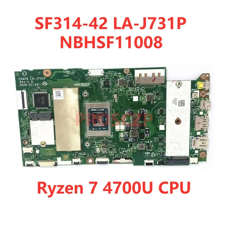 Imagem -04 - Placa-mãe para Laptop Acer Fh4fr La-j731p 100 Funcionando Bem Completo Cpu Sf31442 8gb r3 4300u r5 4500u r7 4700u