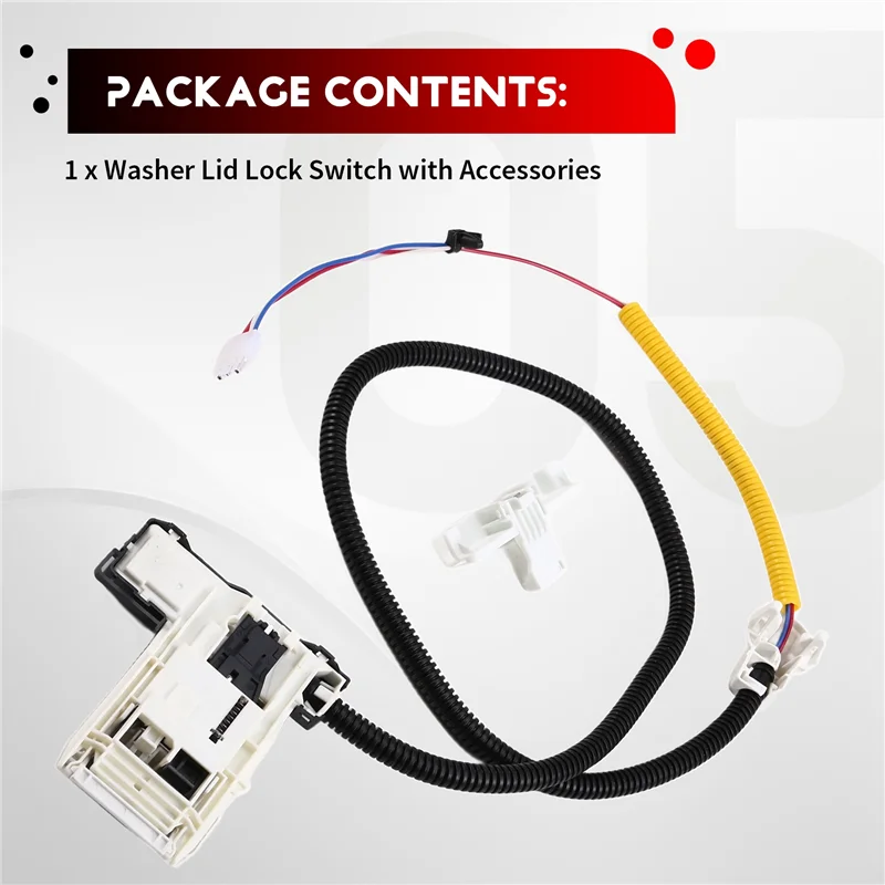 BAAJ-W11307244 W10682535 غطاء الغسالة قفل التبديل ث/ملحقات لدوامة ، غسالة غطاء مزلاج الباب الجمعية