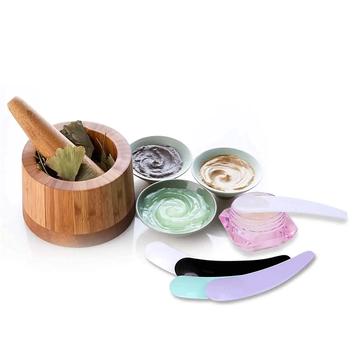 200 Uds Mini espátulas de maquillaje espátulas de máscara facial multicolor espátulas de cera de plástico cucharas de máscara para mezclar y muestreo