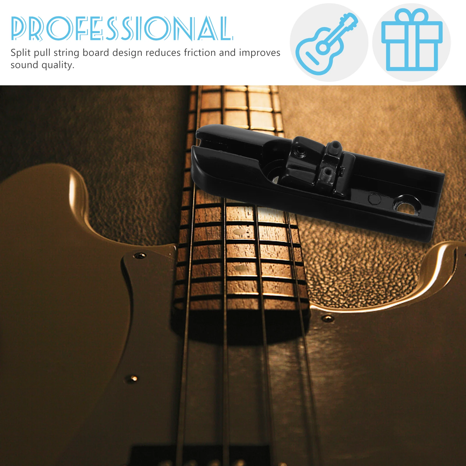 

Electric Bass Bridge Guitar Saddles Replacement Split Pull String Board Metal Lightweight Adjustable Bridge for Bass