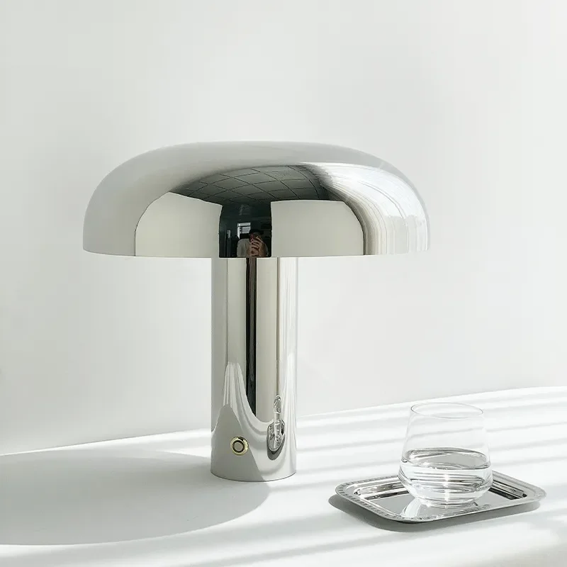 Modern Stainless Steel Table Lamp European Style Luxury Bedside Light for Bedroom Nightstand Decor Minimalist Desk Lighting