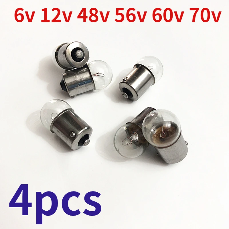 4pcs Electric Vehicle Motorcycle Car Light Bulb 12V Steering Bulb Turning Bulb Jialing 70 Steering Bulb 6V 24V 36V 48 56 60 70v