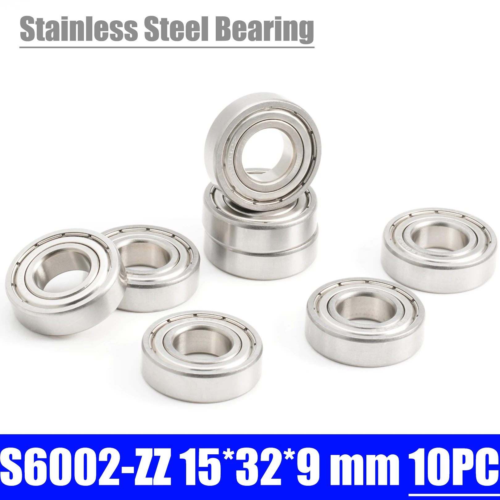 S6002ZZ Bearing 15*32*9 mm ( 10 PCS ) S6002 Z ZZ S 6002 440C Stainless Steel S6002Z Ball Bearings