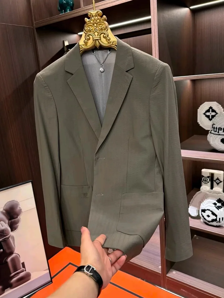 

High Quali Men's Casual Suit Spring Summer New Arrival Faionable Versatile Cool Busin European Sle Ele Haome