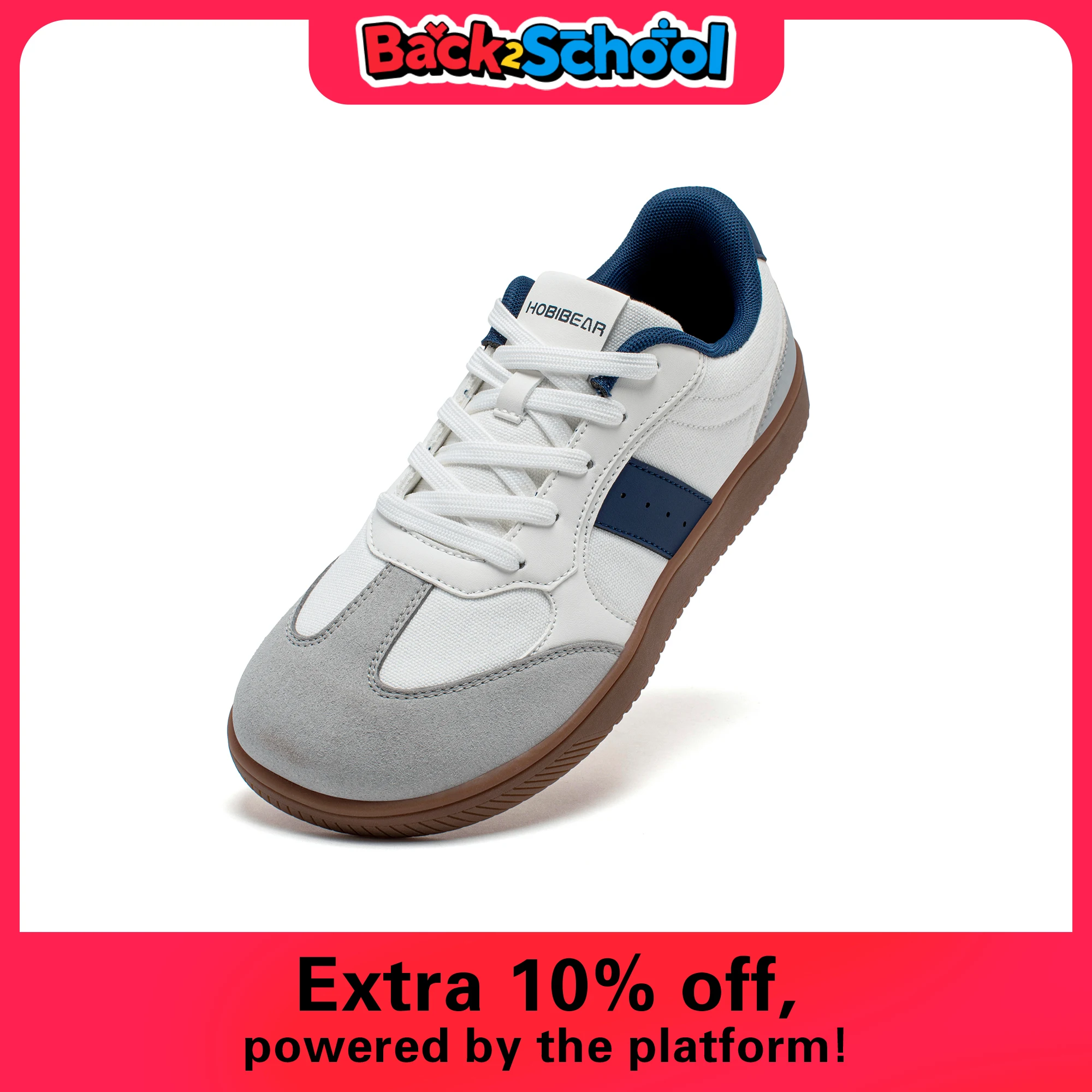 HOBIBEAR Unisex Barefoot Sneakers Wide Toe Minimalist Zero Drop Non Slip Shoes Lace Up Mesh Casual Sneaker