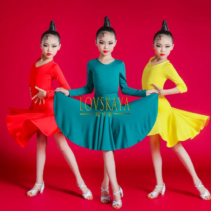 Grote Rok Performance Pak Latin Dance Suit Dames Basiswedstrijd Training Pak Voor Kinderen