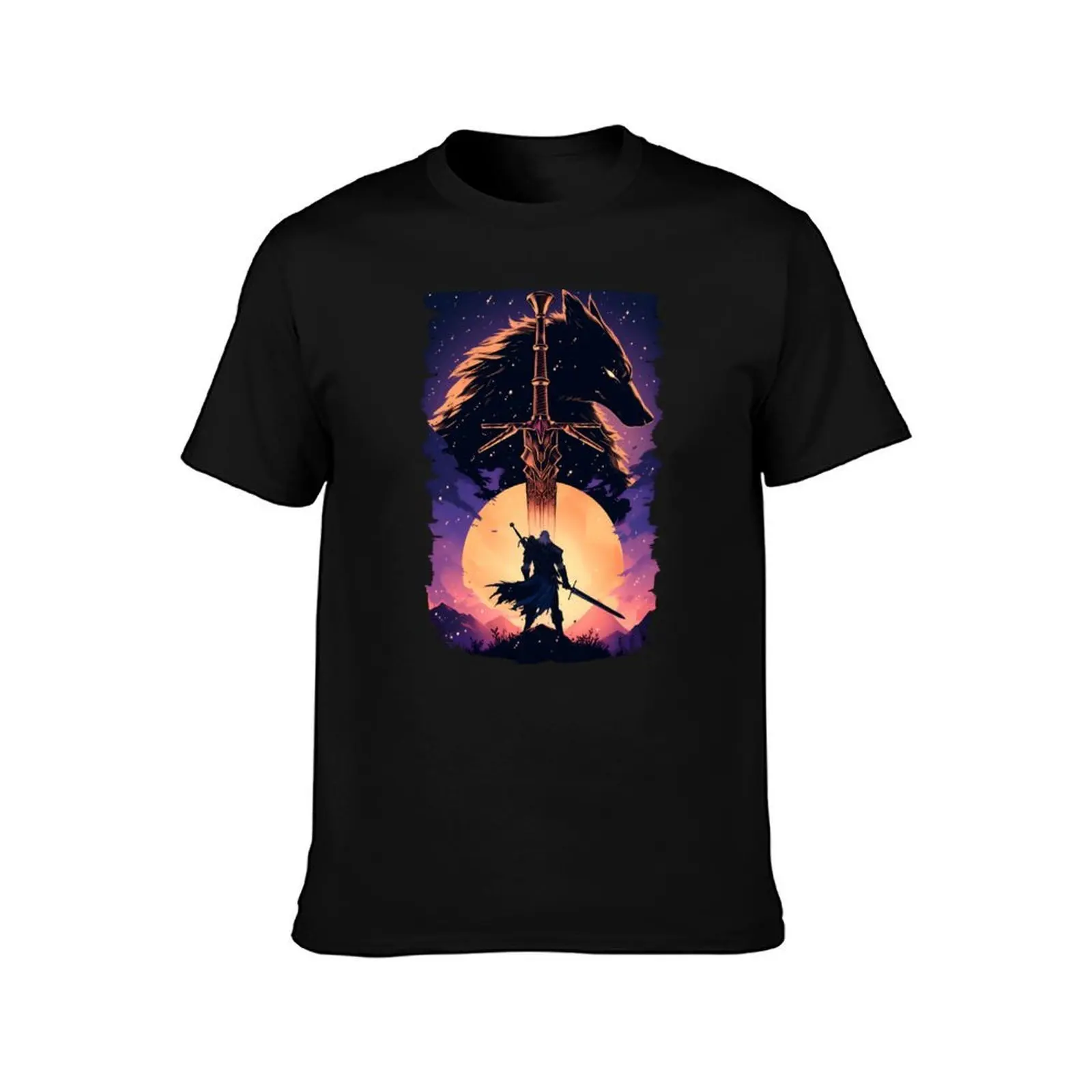 Lone Wolf by the Moonlight - Witcher T-Shirt t shirt for man 100 percent cotton t shirt man casual T-Shirt