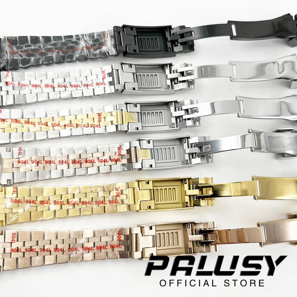 High Quality 20MM Jubilee Bracelet Curved End Solid Stainless Steel Glide Lock Clasp Wristband For Sub Log Series