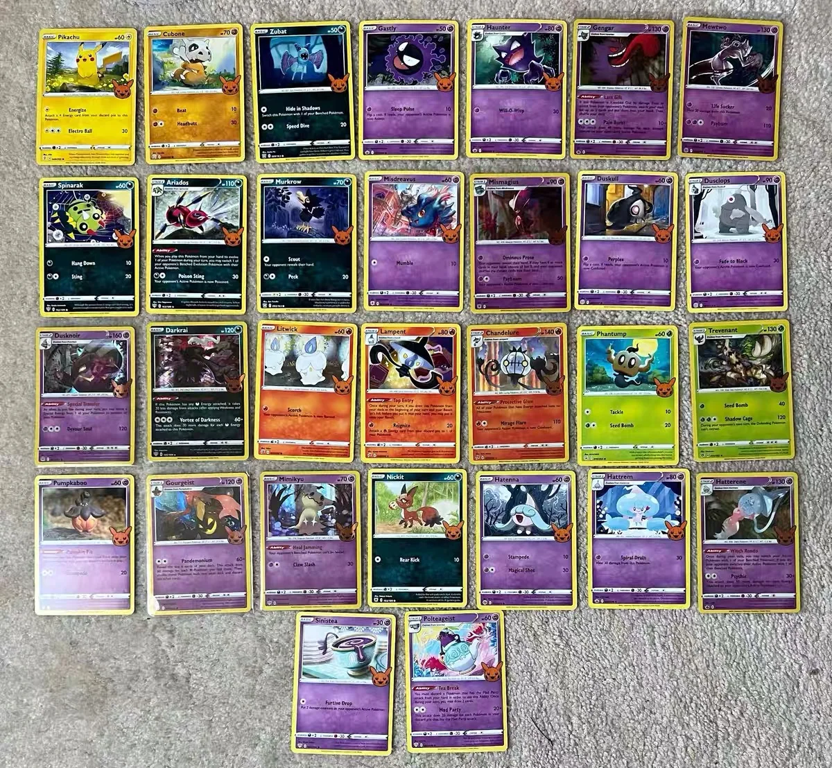 Gengar Pokemon TCG Tarjeta de colección limitada, juego de mesa de Fiesta infantil, truco de Halloween o comercio, paquete de refuerzo, Original