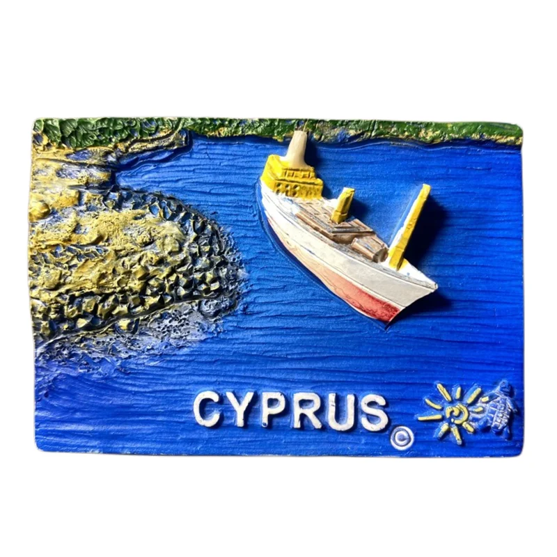 Mediterranean Cyprus Tourist Souvenir Collectible 3D Handicraft Ornament Magnetic Refrigerator Magnet