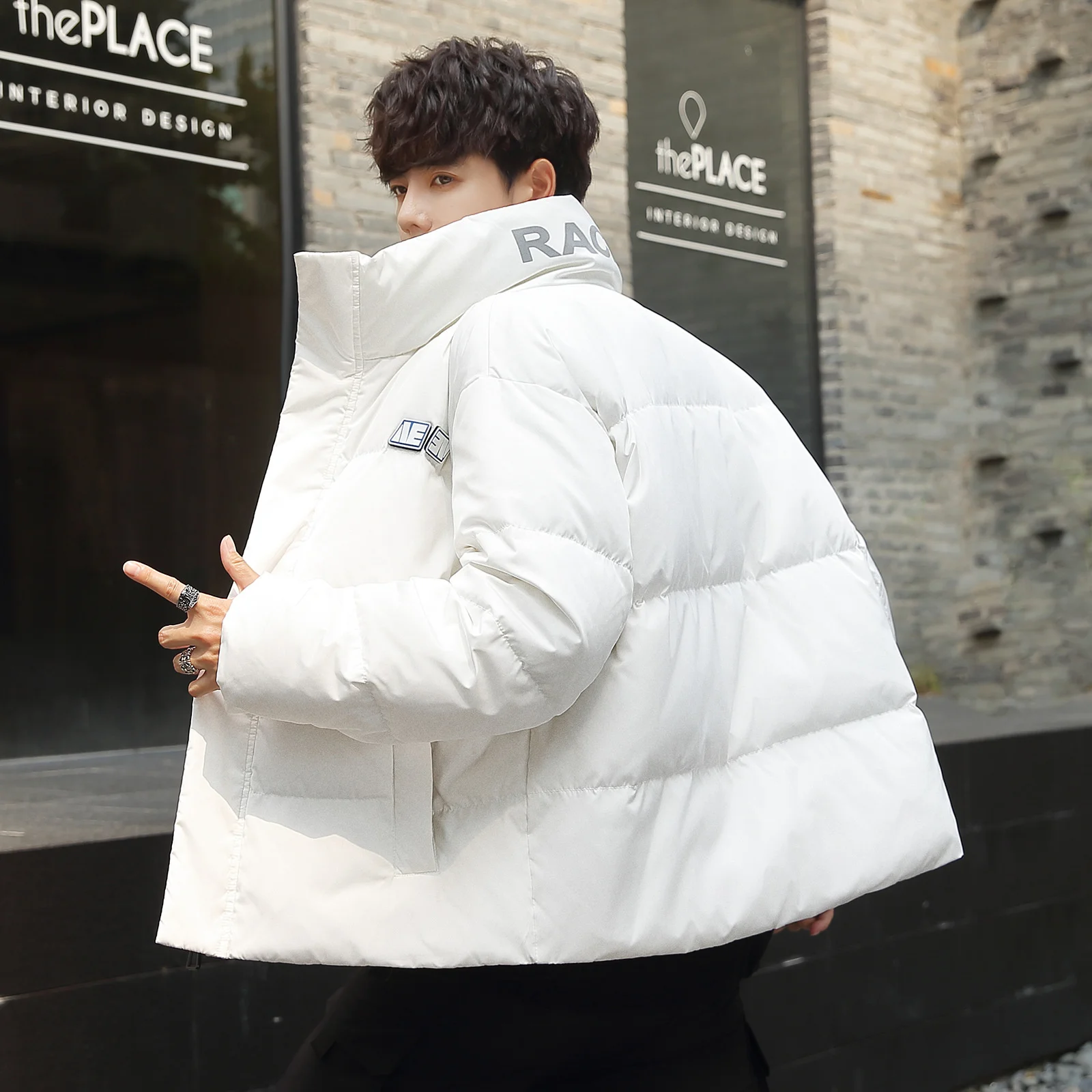 

Youth White Down Jacket Short 2023new Trendy Handsome Thickened Warm Winter Stand Collar Multicolor Duck Coat Men