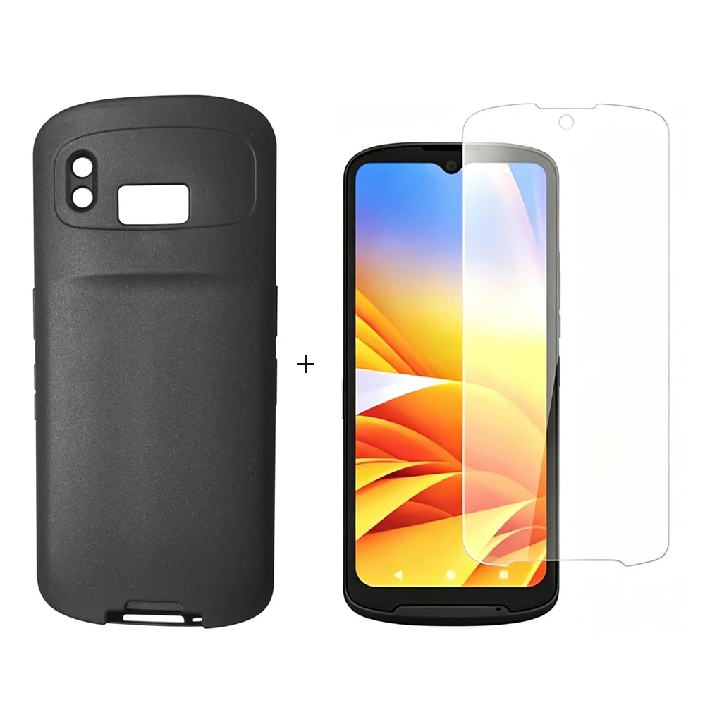 Rugged Rubber Cover Protective Case for Zebra TC21 TC26 TN28 TN15 TC51 TC52 TC52X TC56 TC57 Tempered Glass Screen Protector Film