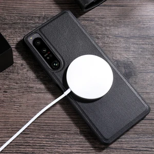 Sony Xperia 1 IV 5 III 10 II 10V 1V 5V 5VI VI 충격 방지 뒷 표지의 고급 PU 가죽 무선 충전 자기 케이스 10 최고의 판매 소니 Xperia 1 케이스 - №6