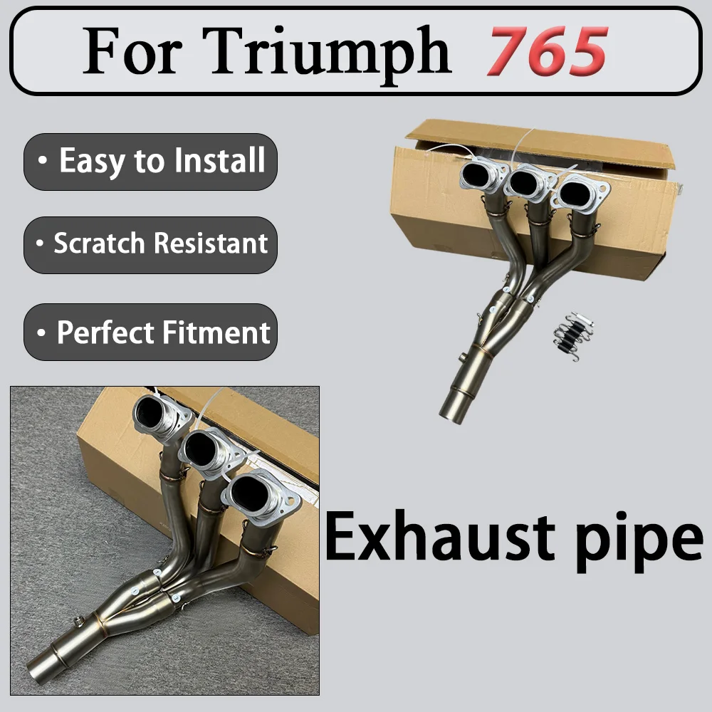 For Triumph Street Triple 765RS 17-25 FST Front Exhaust Pipe Stainless Steel OEM Diameter Damage-Free Straight through Motorcycl