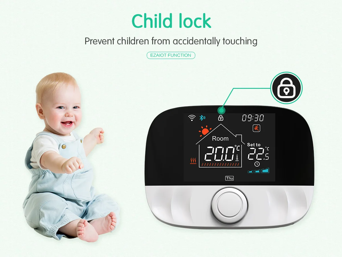 Tuya Smart Thermostat WiFi RF 433 Drahtloses Raumthermostat-Set für Wasserheizung, Gasboiler, Temperaturregler, Smart Life App, batterie-/USB-betrieben, Sprachsteuerung, kompatibel mit Alexa, Google Home, Alice – Detail 14