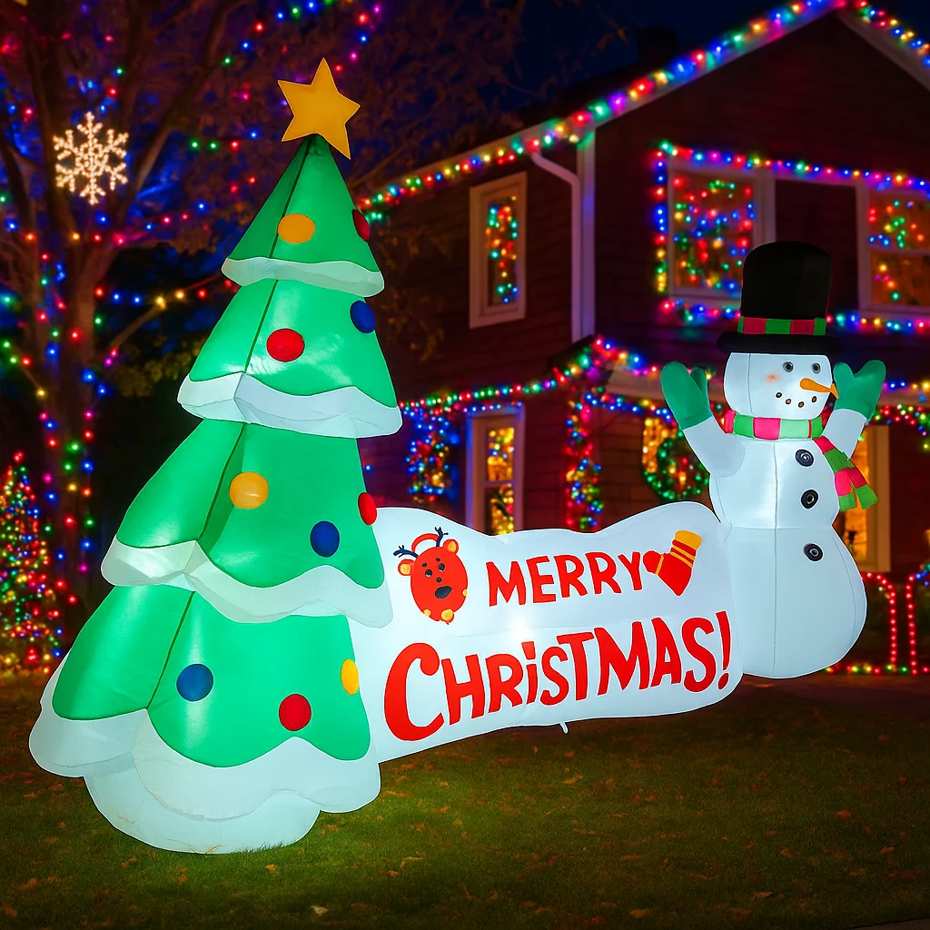 3M/9,8FT Aufblasbare Weihnachtsbaum Schneemann Hof Zeichen Lichter LED Hause Dekorationen Spielzeug Hof Weihnachten Liefert Outdoor urlaub Dekor