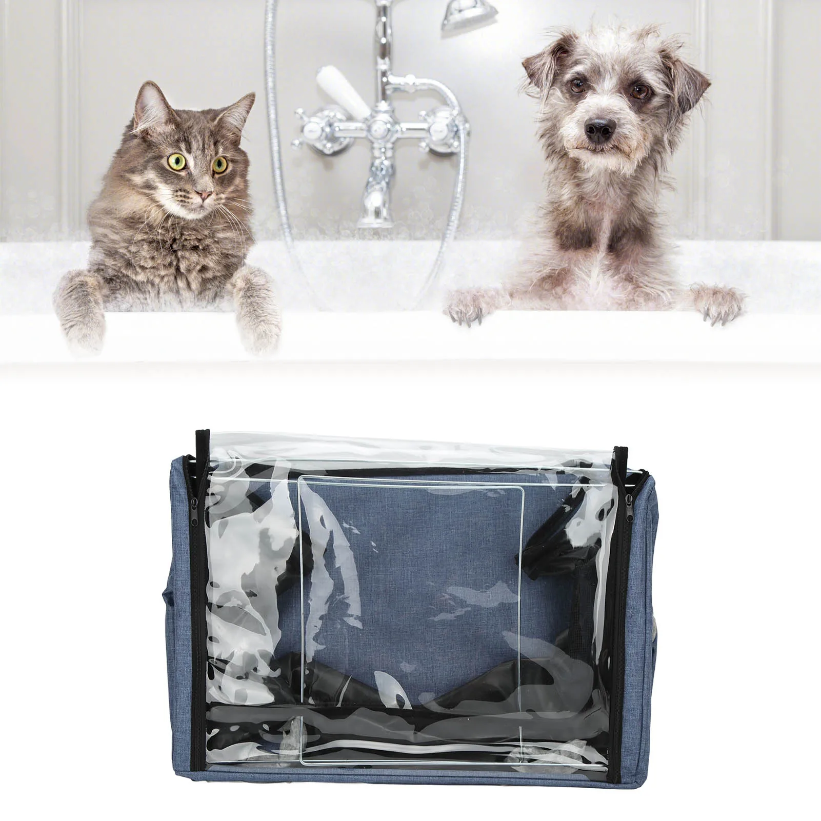 Pet Atomization Bag Pet Atomization Tent Pet Atomization Box Oxford Cloth Portable Pet Atomization Grooming Box for Cat Dog Pets
