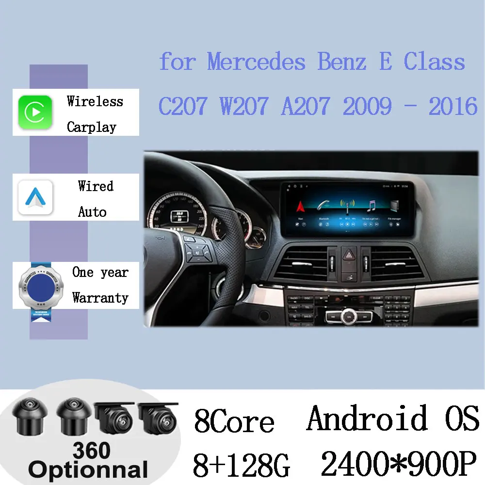 Android 15 For Mercedes Benz E Class C207 W207 A207 2009 - 2016 Car Auto Video Wireless CarPlay Multimedia GPS Navigation WIFI
