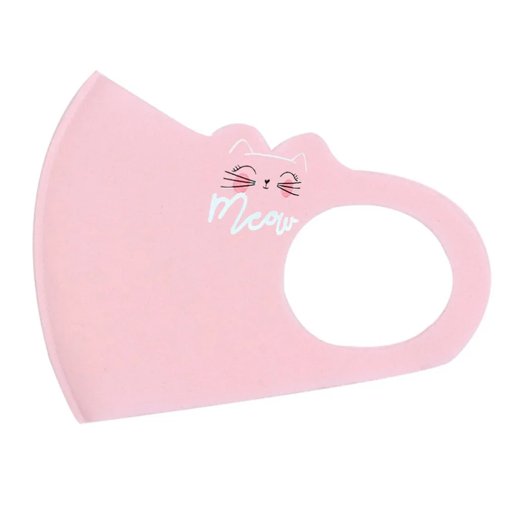 Masques élastiques pour enfants, imprimé de dessin animé, masque en coton de soie glacée ionique respirant, accessoires fonctionnels réutilisables, activités de plein air