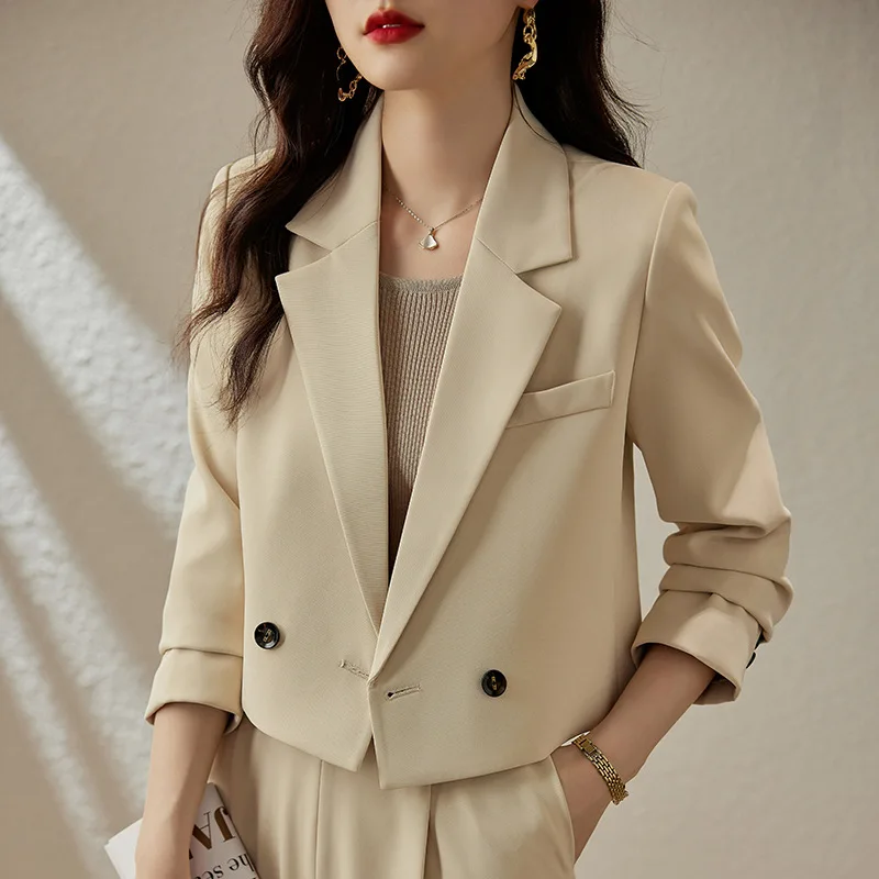 

Pant Suits Women Korean Fashion Temperament Commuter Office Lady Occupation Loose Blazer Jacket Straight Pants 2pcs Matching Set