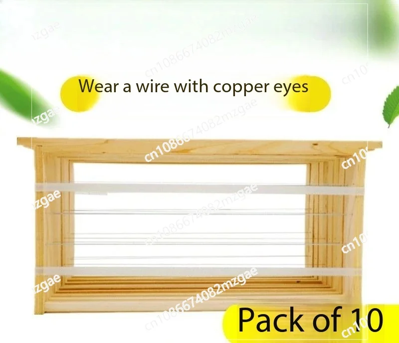 Professional Beekeeping Frame Set - 10 Deep Hive Frames with Bee Foundation and Wooden Comb Starter for Hive Building