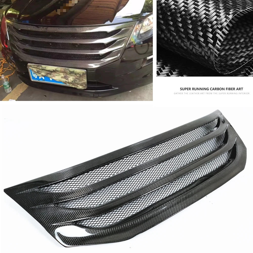 Carbon Fiber Car Grid Grill Grille Front Bumper Hood Mesh For Honda Crosstour 2013 2014 2015 2016