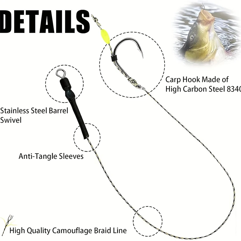 YOTO 8 buah rig pancing ikan m - Fishing Hook Assortment ulasan dan harga