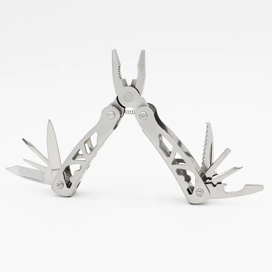 Multifunctional 9 In 1 Keychain Plier Screwdriver Pocket Tools Outdoor Camping Multi-purpose Pliers and Wrench