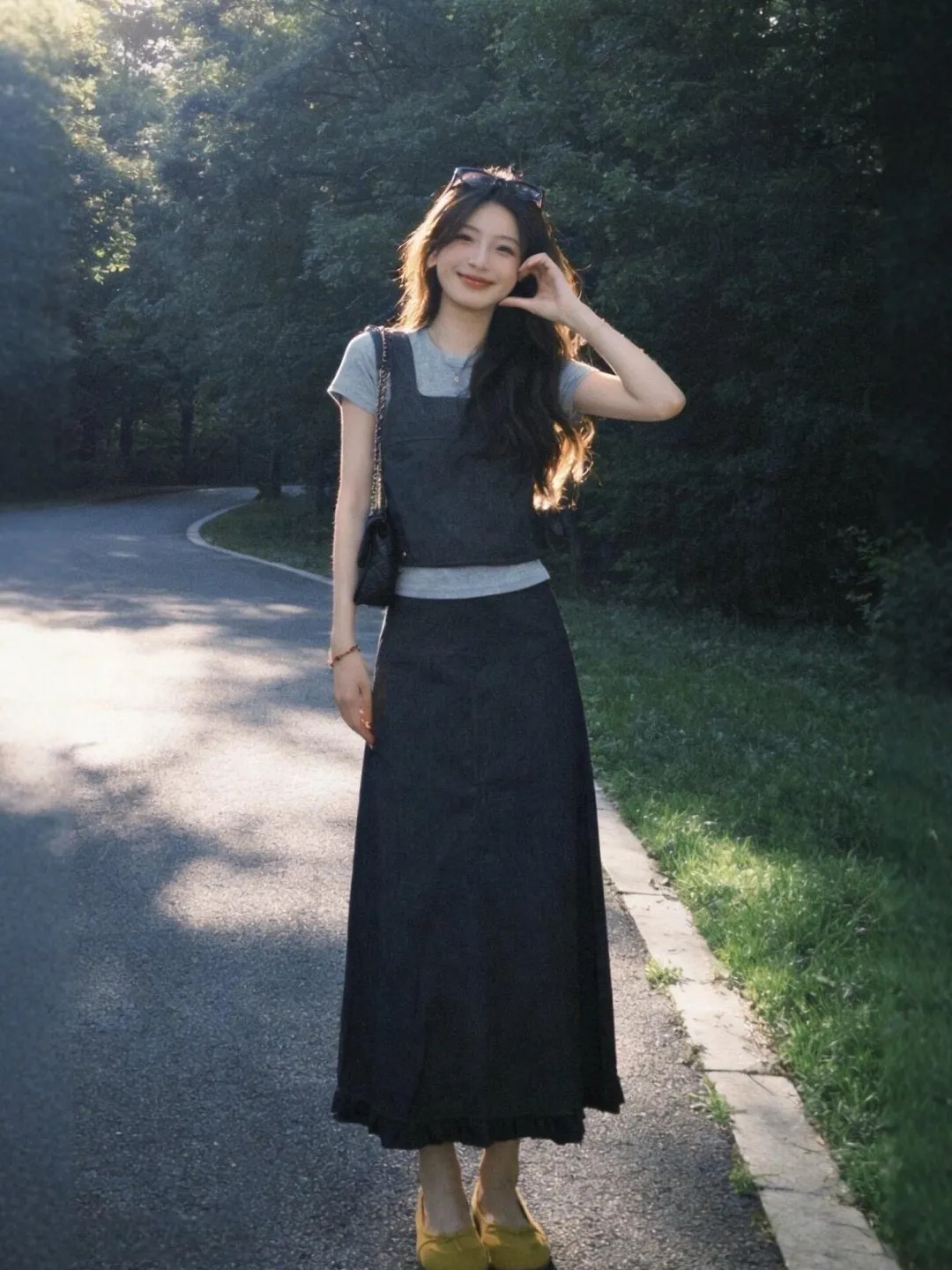 

Summer Casual Women's Three-Piece Set Fat M Workwear Style Tank Top Halter Skirt High Waist Polyester round Neck Short Sleeve