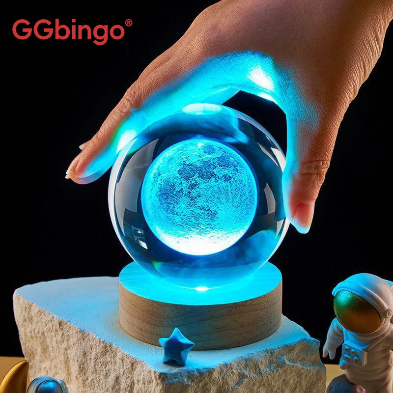 

Ночник GGBingo с USB-подключением, RGB-подсветкой, дизайнерский светильник в виде хрустального шара со светодиодами
