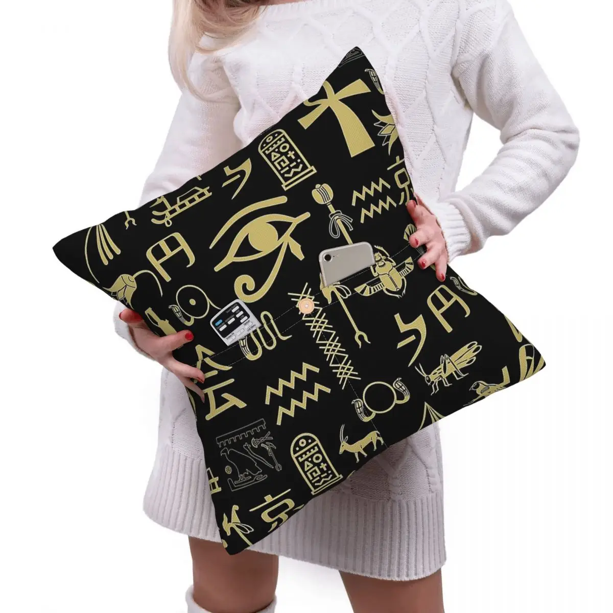 Ancient Egypt God Horus And Anubis Egyptian Pharaoh Pillowcase Cushion Cover Polyester Decor Bedroom Home Comfort Throw Pillow