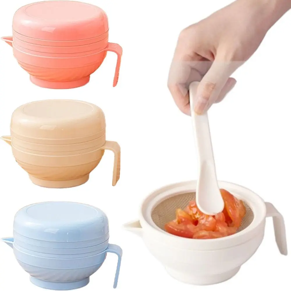 7Pcs Portable Food Grinding Bowl Set Citrus Juicer Food Grade Food Masher Maker Stackable Easy To Use Baby Manual Grinder Kit