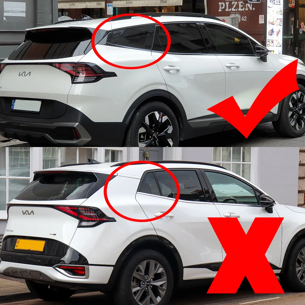 Car Window Trim Cover for Kia Sportage 5 NQ5 Hybrid 2023~2025 Bright Black Decal Molding Pillar Posts Door Sticker Accessories
