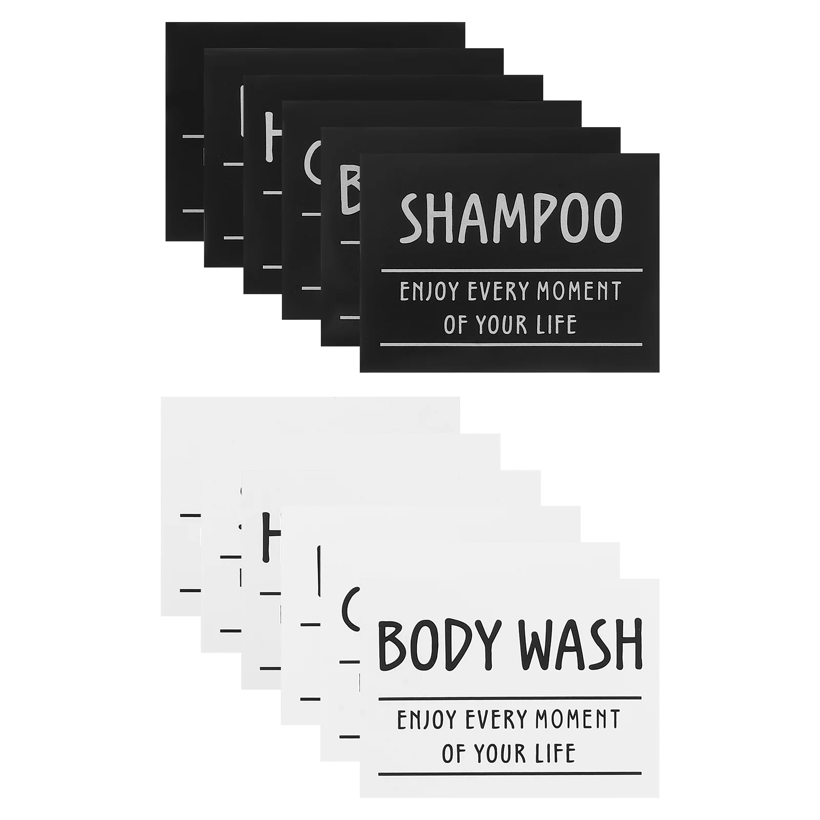 

12 PCS Jar Bathroom Label Stickers Bottle Labels Dry Glue Shower Dispenser with Body Lotion