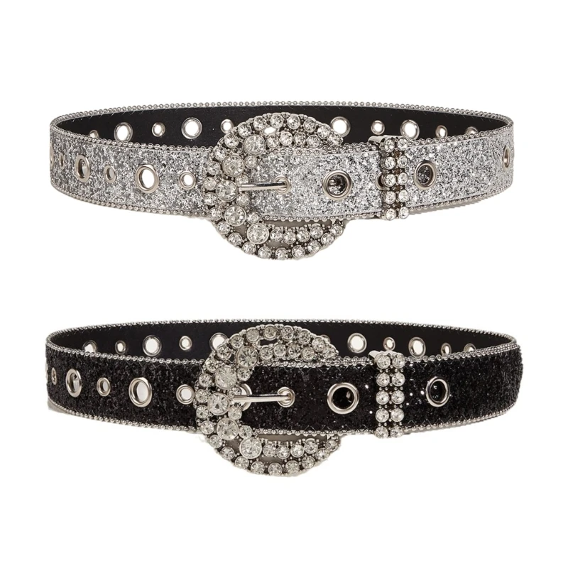 

Spring Summer Cowboy Bling Bling Rhinestones Belt Full Diamond Belt for Adult