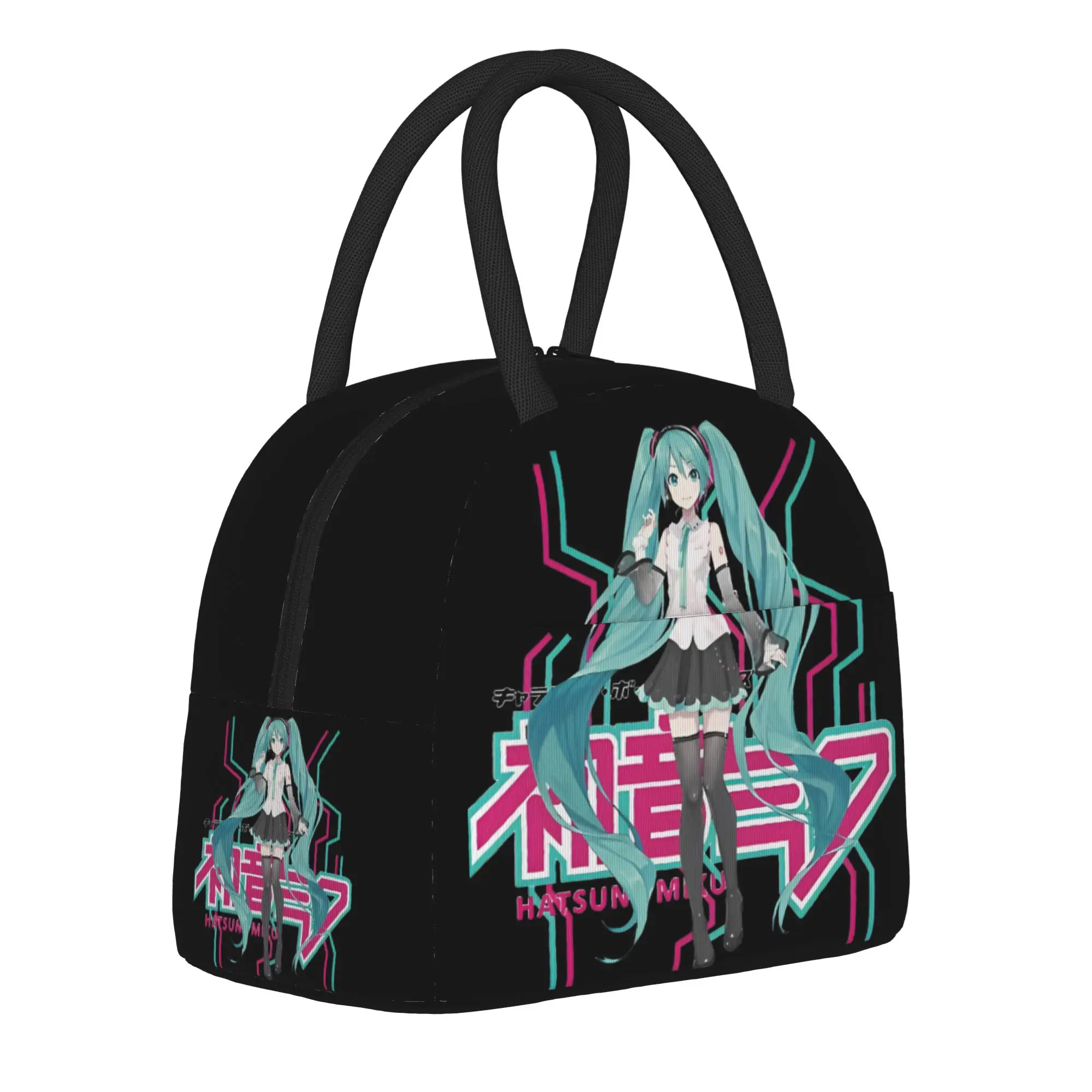 

Hatsunes Mikus Thermal Insulated Lunch Bag for Work Portable Bento Box Men Women Thermal Cooler Lunch Box
