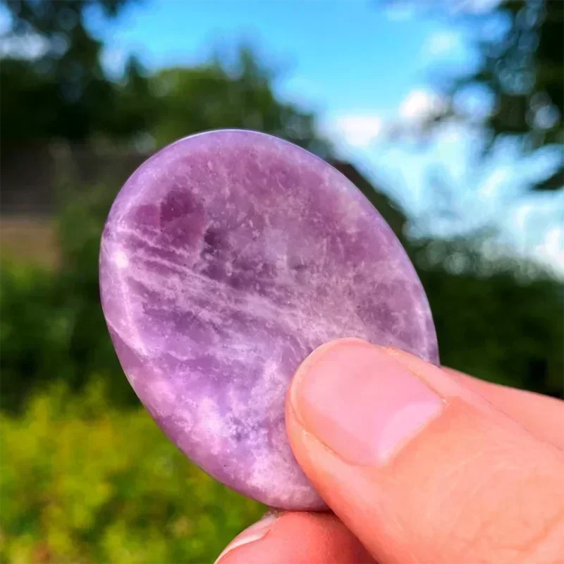 1pc Worry Stone 45 * 35 Large Crystals Real Natural Stone Face Massagers Thumb Energy Healing Amethyst Forget Mineral Spa S21