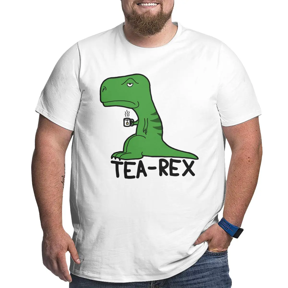 

Men Tea-Rex 100% Cotton printed Clothes funny t shirts for men graphic shirts Big Tall Tees Over sized 4XL 5XL 6XL T-Shirt