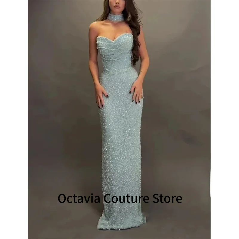 

Customized New Style Elegant and Fashionable Sequin Mermaid Ball Gown, A Slim-Fit Strapless Evening Dress New in Full Sets