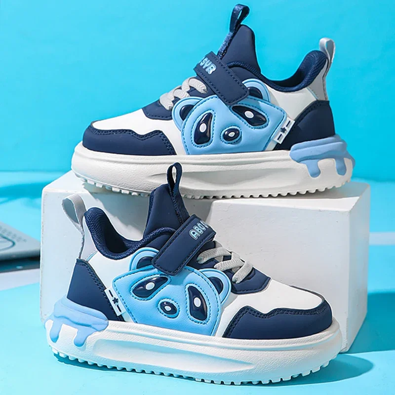 

Children's Board Shoes Thick Sole Low Cut Comfortable Casual Running Shoes Leather Surface High Height Flat Shoes for Kids