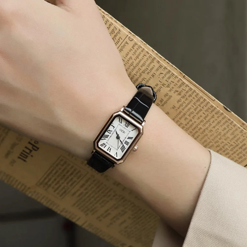 Fashion temperament minimalist luxury belt small dial square with quartz women's watch