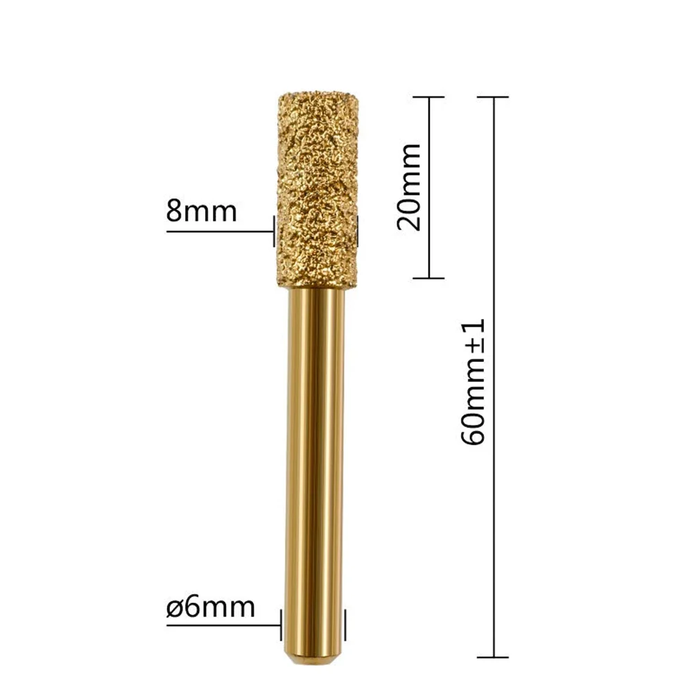 Tête de bavure diamantée brasée sous vide, type à intervalles de location élevés, meulage, lime à distance pour plaque de fer, acier inoxydable, céramique, 3 pièces