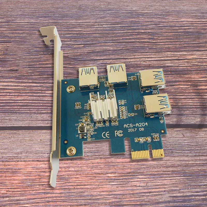 NEW-PCI-E Riser Card 1 To 4 PCI-EX1 To PCI-EX16 Graphics Card Interface One For Four 4X Slots For Winxp/Win7/Win8/Win10