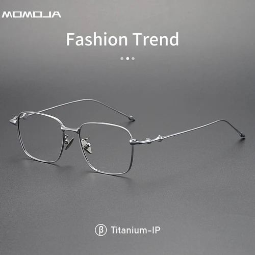 Imagen 1 del producto Montura de gafas ópticas ultraligeras Retro de titanio puro para hombre, gafas graduadas antiluz azul a la moda para mujer, AD-702