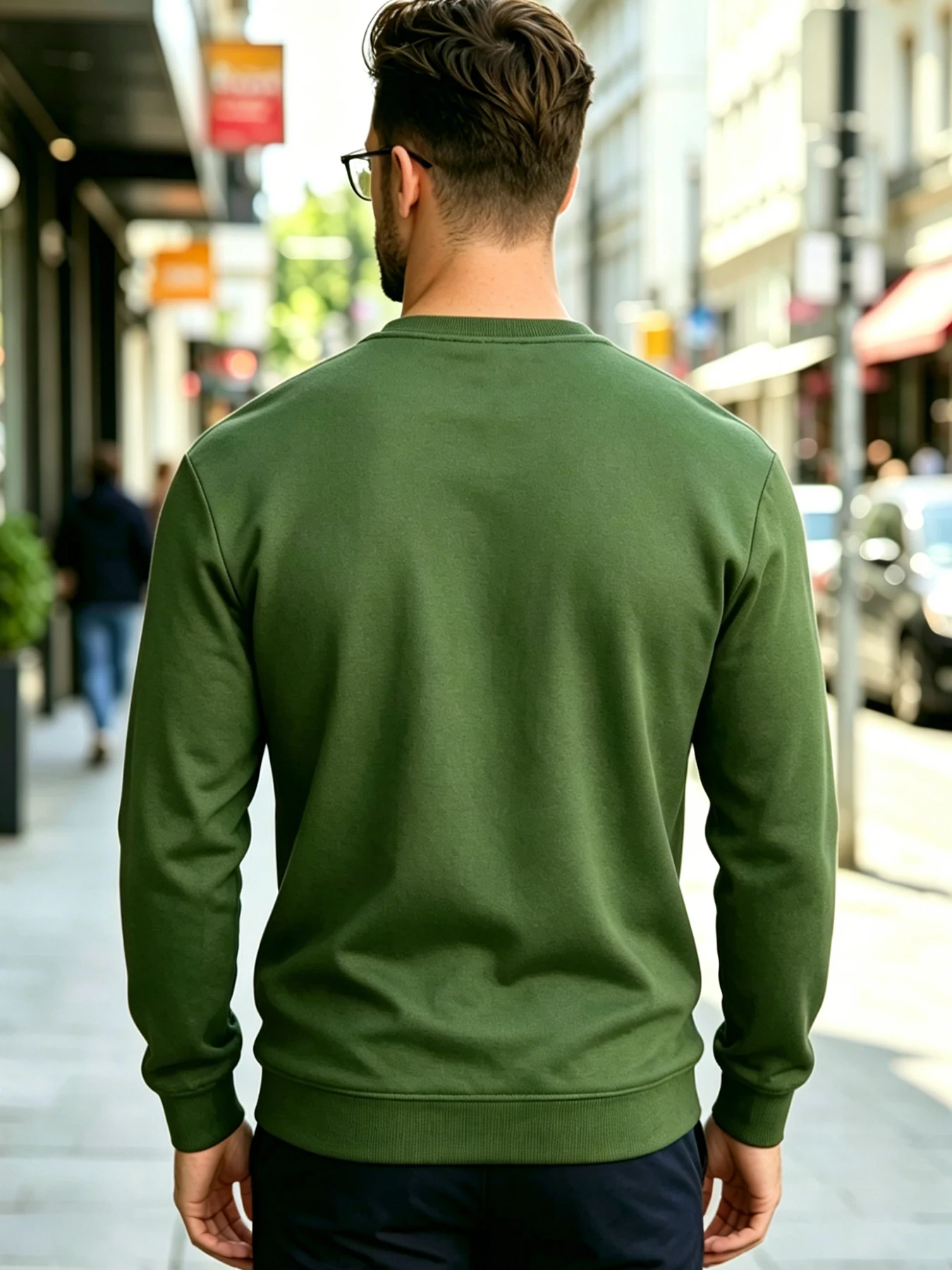 2 Pack Male Crew Neck Long Sleeve Sweatshirt Solid Color Simple Style Breathable Loose Pullover Casual Autumn Fashion Tops