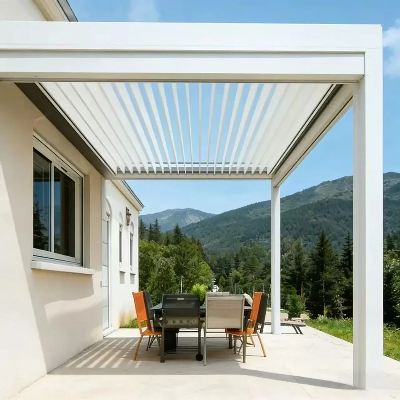 WFYR Aluminum Alloy Automatic Louvered Balcony Garden Pergola Bioclimatic Design Eco-Friendly Waterproof Windproof Customizable